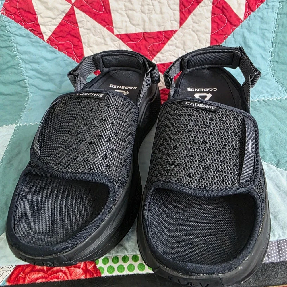 CADENSE Aerio Mens Sandal-Slide Hybrid Black AERIM10BLK US 10 Adaptive Walking